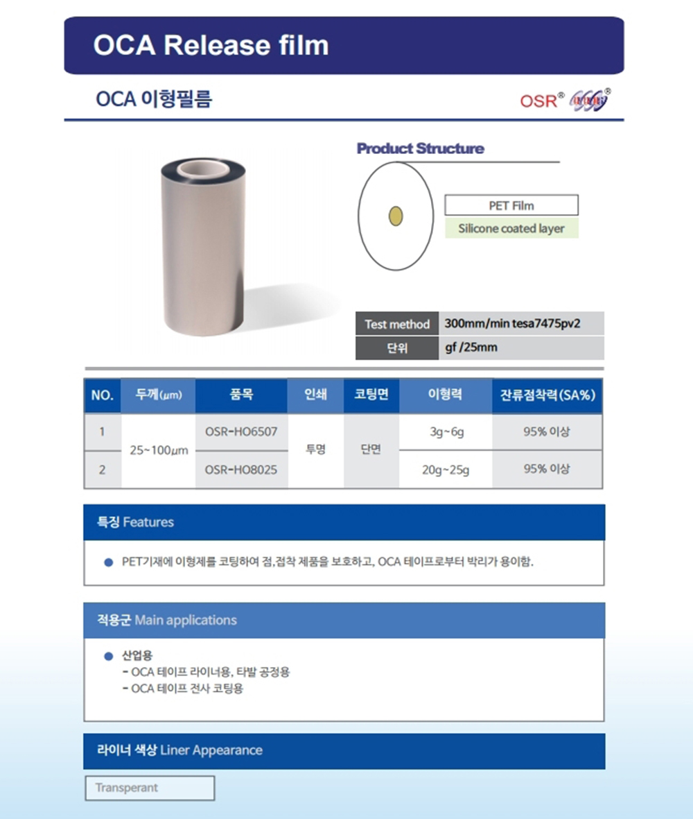 OCA Film,오성 oca,오성 oca 필름