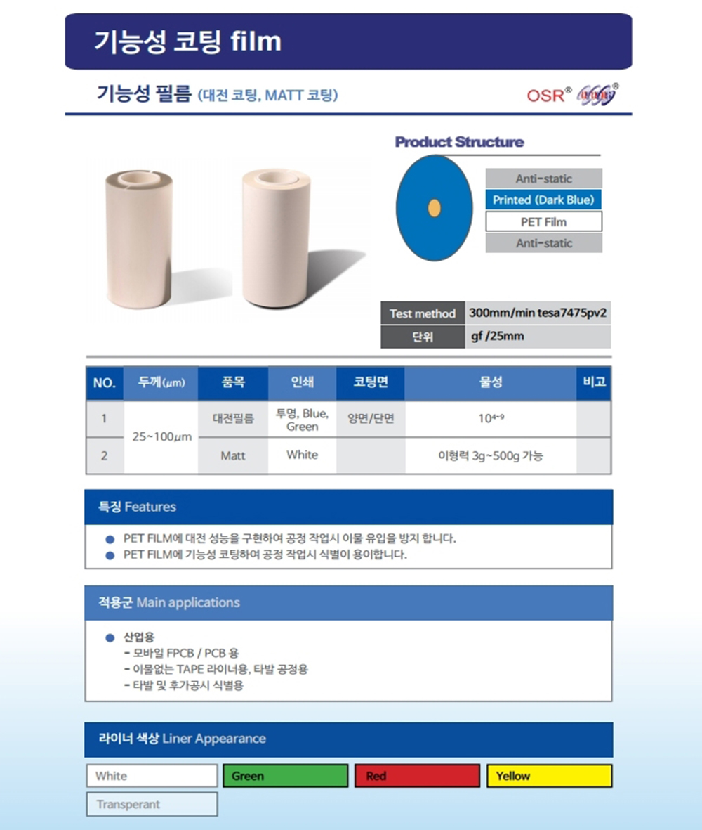 기능성 코팅,오성 코팅필름,오성 기능성코팅,오성 기능성 필름