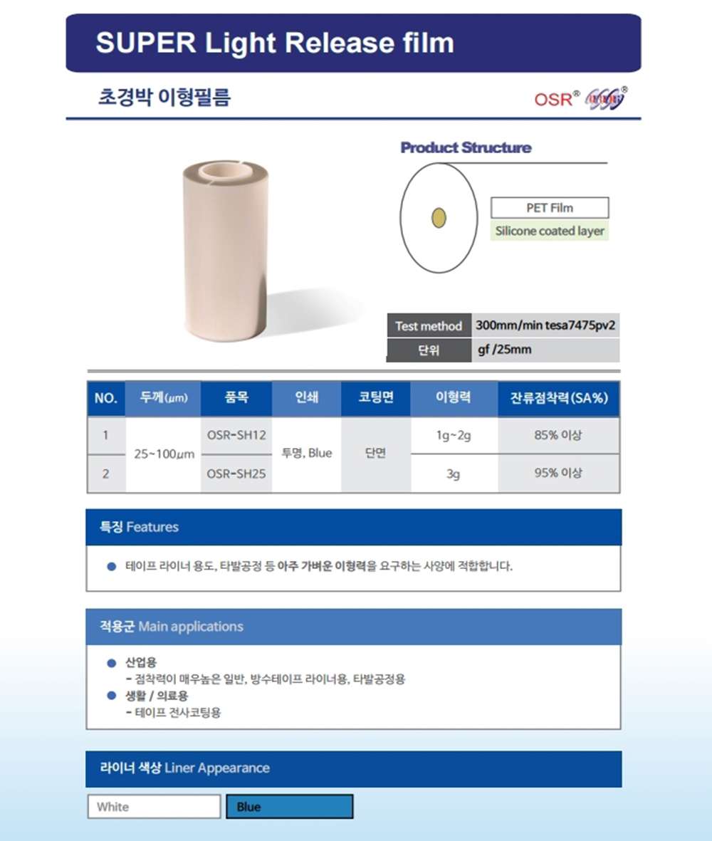 오성 Super Light,Super Light film,오성 초경박 필름,오성 초경박